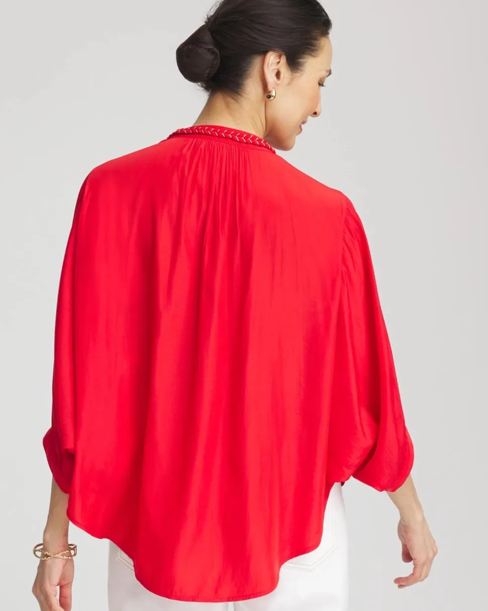 Braided Batwing Blouse