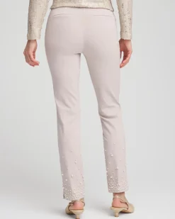 Brigitte Faux Pearl Slim Ankle Pants
