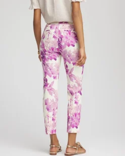 Brigitte™ Floral Pull-On Slim Cropped Pants