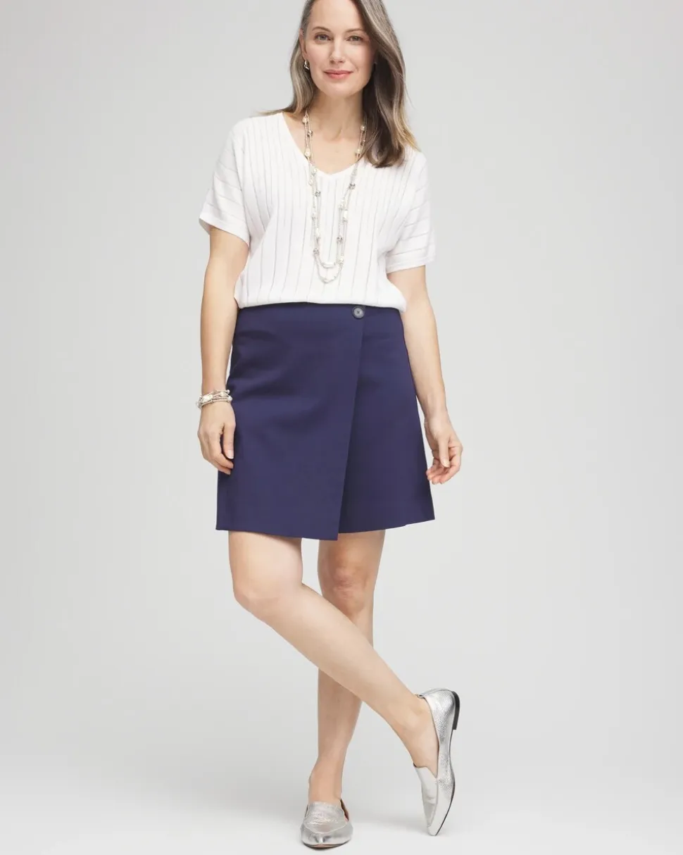 Brigitte™ Pull-On Asymmetrical Wrap Skort