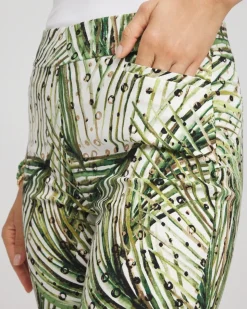 Brigitte™ Slim Ankle Palm-Print Pants