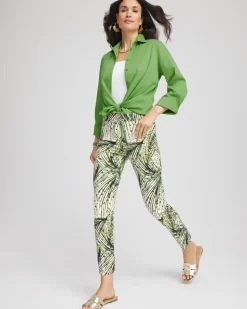 Brigitte™ Slim Ankle Palm-Print Pants