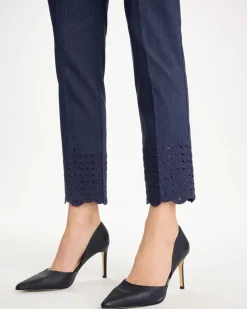 Brigitte™ Slim Embroidered Pull-On Crop Pant