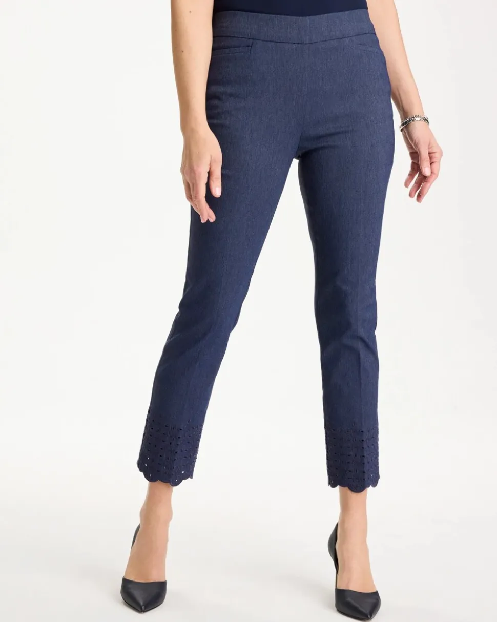 Brigitte™ Slim Embroidered Pull-On Crop Pant