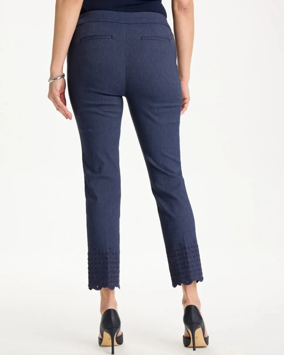 Brigitte™ Slim Embroidered Pull-On Crop Pant