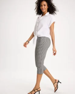 Brigitte™ Slim Gingham Pull-On Capri Pant