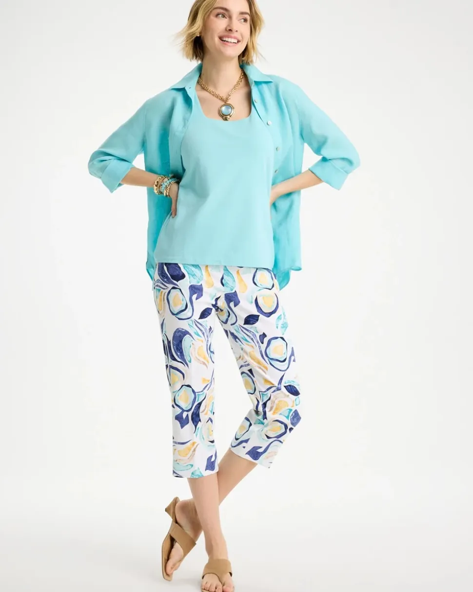 Brigitte™ Slim Handpainted Pull-On Capri