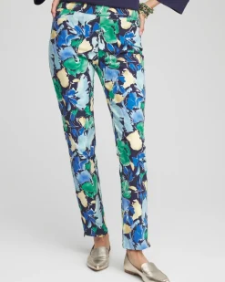 Brigitte™ Slub Floral Slim Ankle Pants