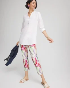 Brigitte™ Slub Slim Cropped Pants