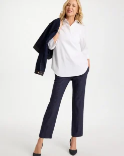 Brigitte™ Straight Pinstripe Cropped Pants