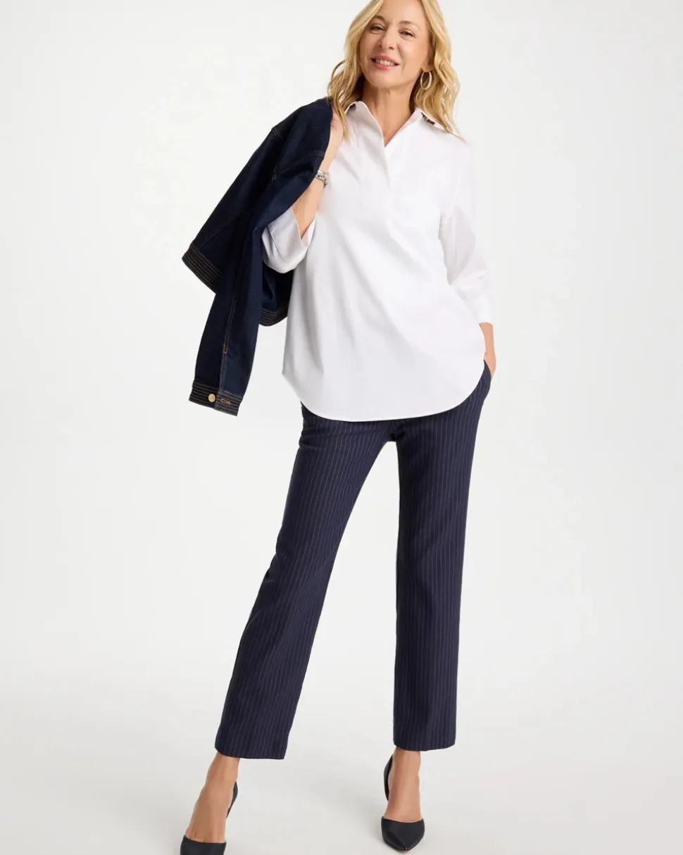 Brigitte™ Straight Pinstripe Cropped Pants