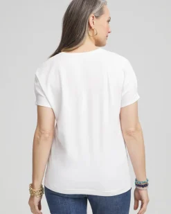Butterfly Cotton V-Neck Tee