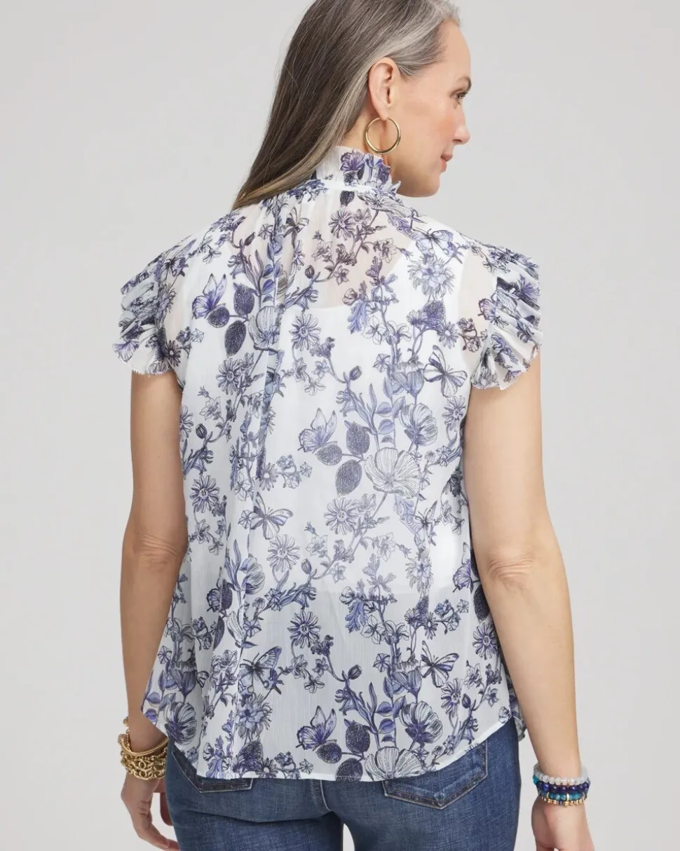 Butterfly Ruffle Collar Blouse