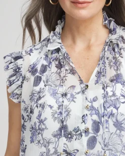 Butterfly Ruffle Collar Blouse