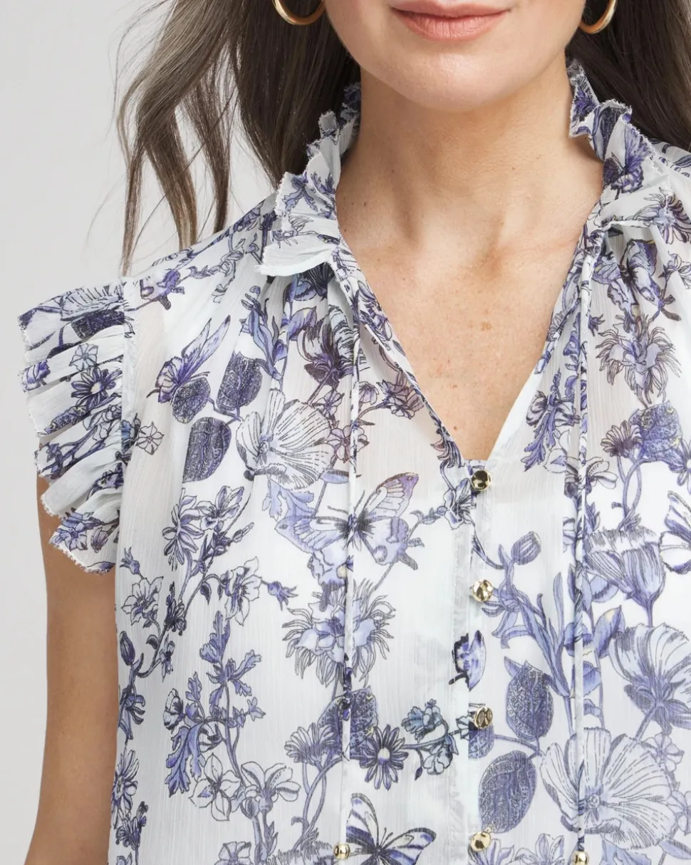 Butterfly Ruffle Collar Blouse