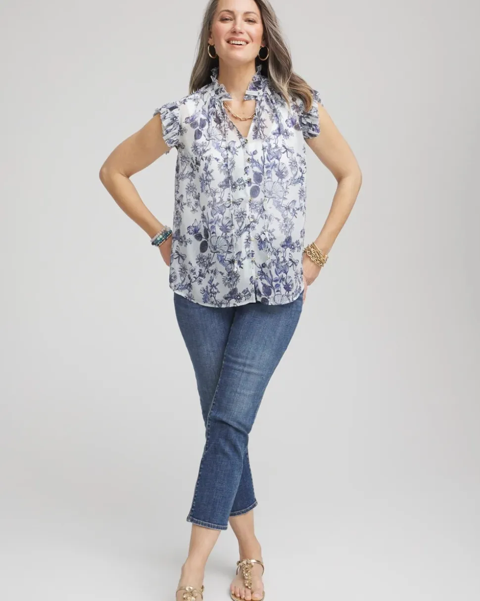 Butterfly Ruffle Collar Blouse