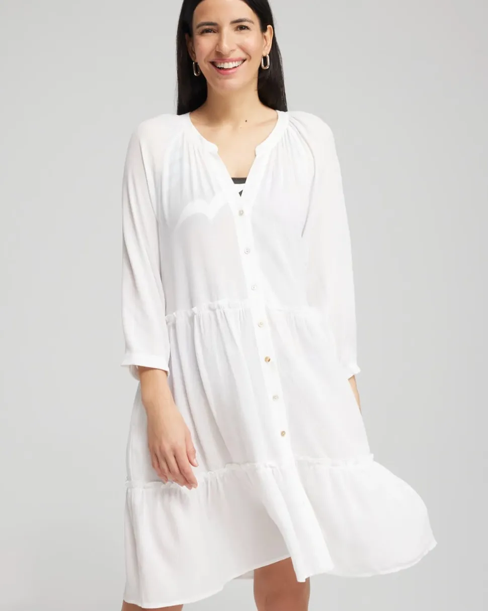 Button Front Swim Coverup