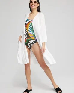 Button Front Swim Coverup
