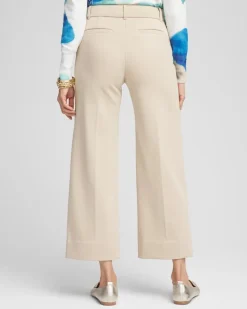 Button Knit Twill Cropped Pants