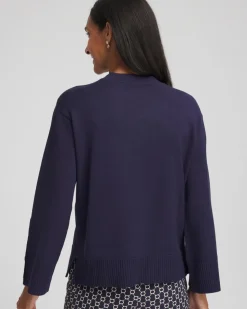 Button Sleeve Crewneck Pullover