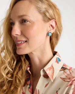 Cab Stud Earrings