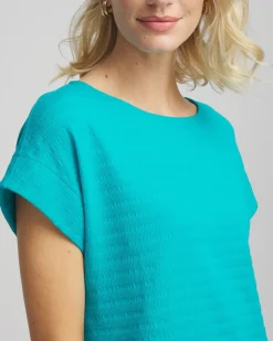 Cap Sleeve Textured Tee