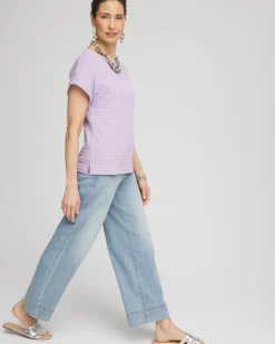 Cap Sleeve Textured Tee
