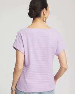 Cap Sleeve Textured Tee