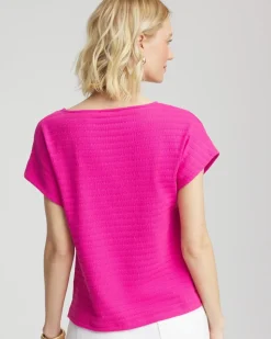 Cap Sleeve Textured Tee