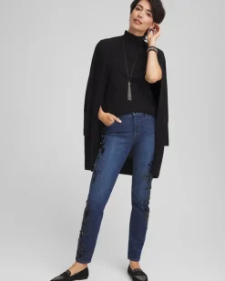 Cashmere Elbow Sleeve Mock Neck Sweater