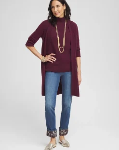 Cashmere Elbow Sleeve Mock Neck Sweater