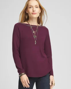Caviar Bead Bateau Neck Sweater