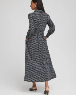 Chain Print Maxi Shirtdress