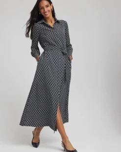 Chain Print Maxi Shirtdress