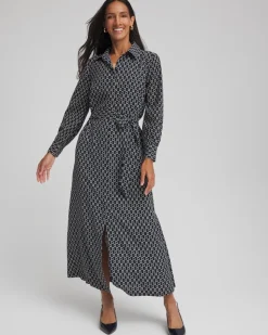 Chain Print Maxi Shirtdress