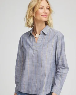 Chambray Striped Soft Popover