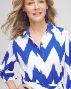 Chevron Striped Shirtdress