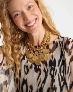 Chico’s Originals Beaded Coin Bib Necklace