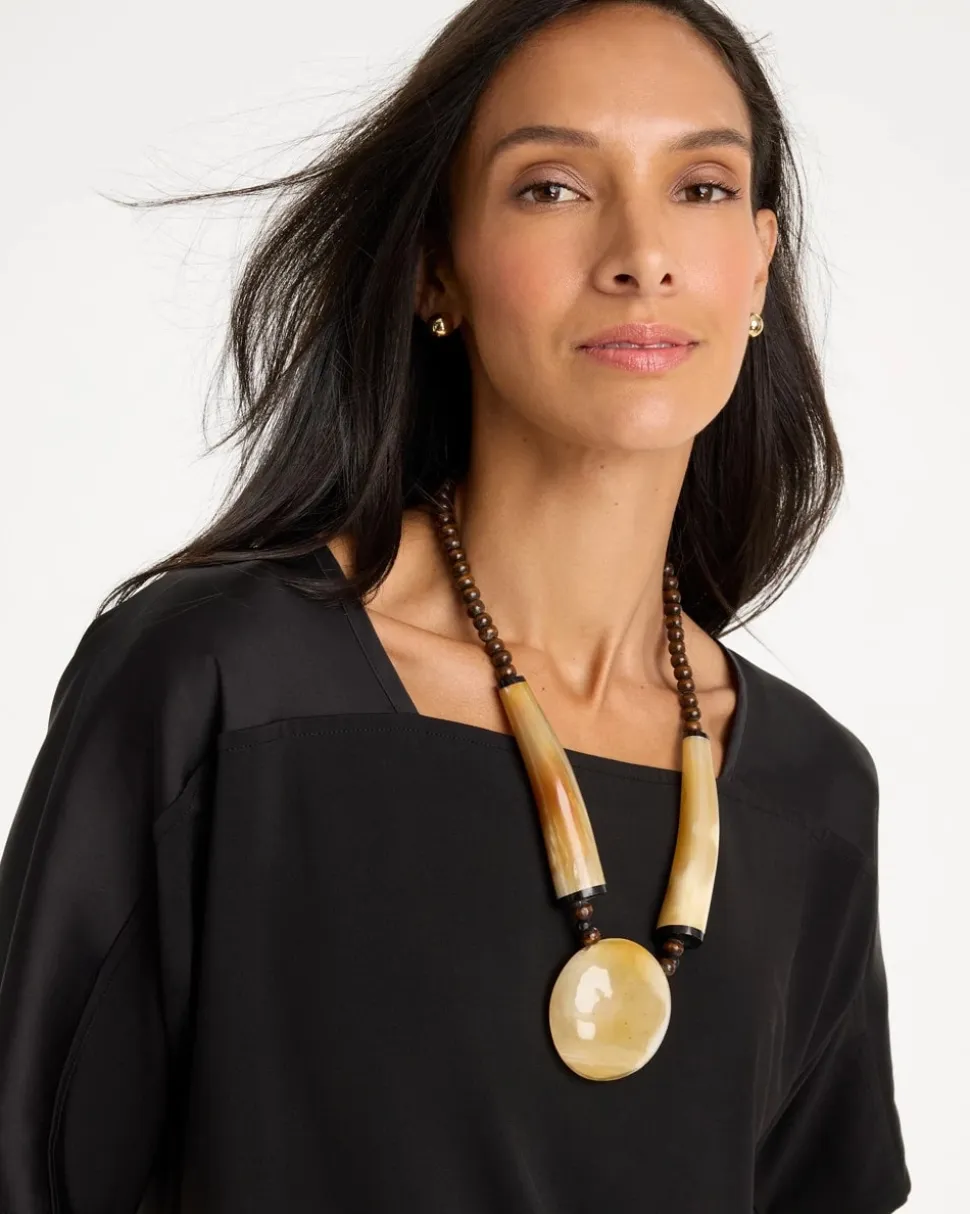 Chico's Originals Genuine Horn Pendant Necklace