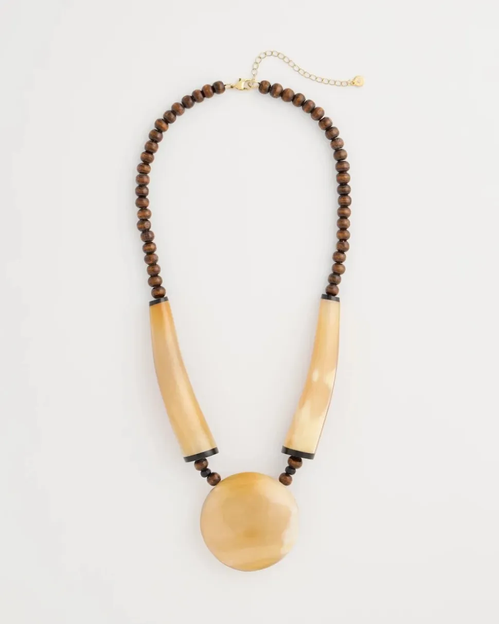 Chico's Originals Genuine Horn Pendant Necklace