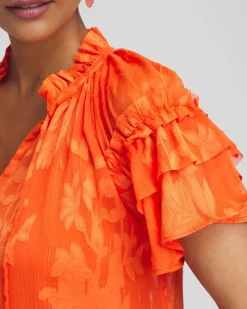 Chiffon Ruffle Neck Blouse