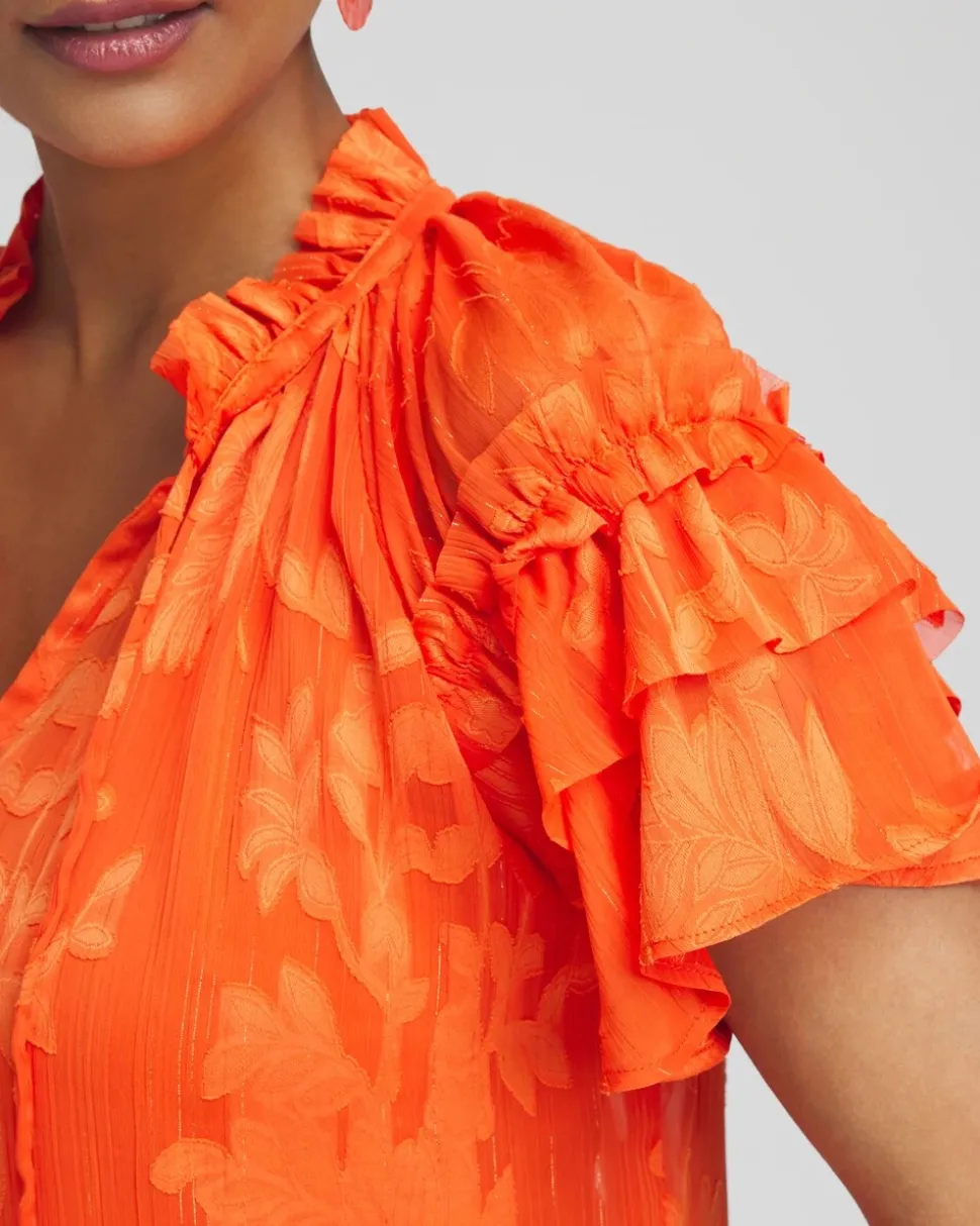 Chiffon Ruffle Neck Blouse