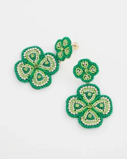Clover Drop On Post Earrings