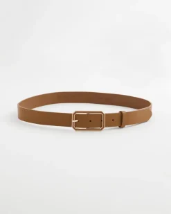 Cognac Enamel Buckle Trouser Belt
