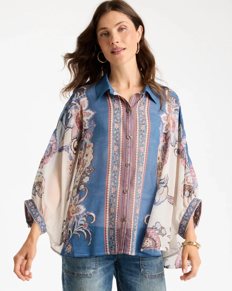Collared Button Down Poncho