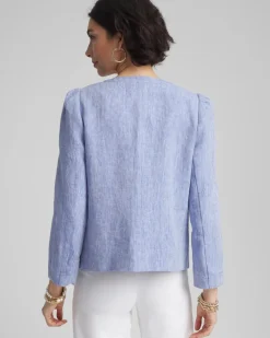 Collarless Linen Blazer