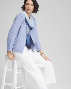 Collarless Linen Blazer