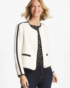 Collarless Quilted Box Jacket