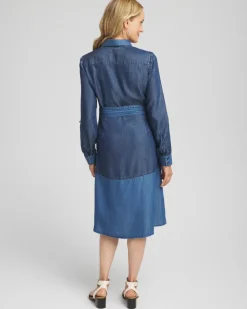 Colorblock Chambray Dress
