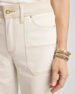 Colorblock Wide Flare Jeans